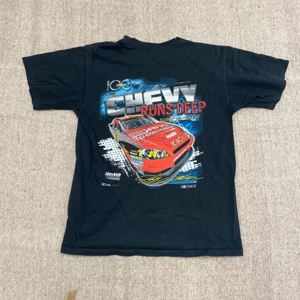 Vintage Chevrolet NASCAR T-Shirt Men Medium Black 2000s Chase Authentics